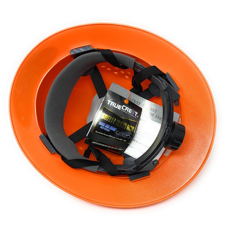 TRUECREST/HDPE Orange Full Brim Hard Hat with Fas-trac Suspension