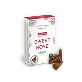 GIFT BRIT Vegan Sweet Rose Incense Backflow Cones-72 Cones