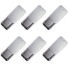 6PCS Rectangular Tin Boxes with Lids,Frosted Silver Metal Slide Top