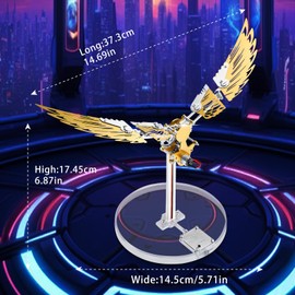 3D Metal Puzzles for Adults,3D Metal Puzzle,Metal Model Kits for Adults Ornithopter,Mechanical Steel 3D Puzzle Stainless Steel Ornaments for Adults DIY Gifts for Men Women Art Craft Gifts Toys(Gold).