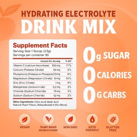 Vitalogix Naturals Natural Electrolyte Powder Mix – No Sugar, Low Sodium, Vegan Hydration Supplement for Sports, Travel & Daily Use