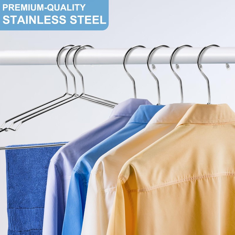 Wire Hangers,Heavy Duty Clothes Hanger,Silver Metal Hangers,Stainless Steel Coat Hanger