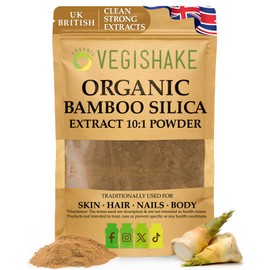 Organic Silica Extract 10:1| High Strength Naturally Sourced Silica Supplement | for Skin Health and Mobility | Vegan Capsules | from Bamboo Extract | UK Made (250G)