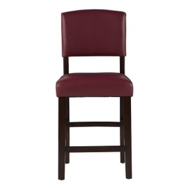 Linon FBA_ Monaco Stool, 24-Inch, Dark Red, 17.75"w x 19.5"d x 38"h, Espresso