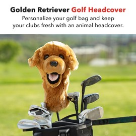 Daphne's Headcovers Golden Retriever Driver Headcover Premium Driver Headcovers Funny Golf Club Covers Stylish Protection for Your Clubs Men's Golf Gear Driver Headcover for Men and Women