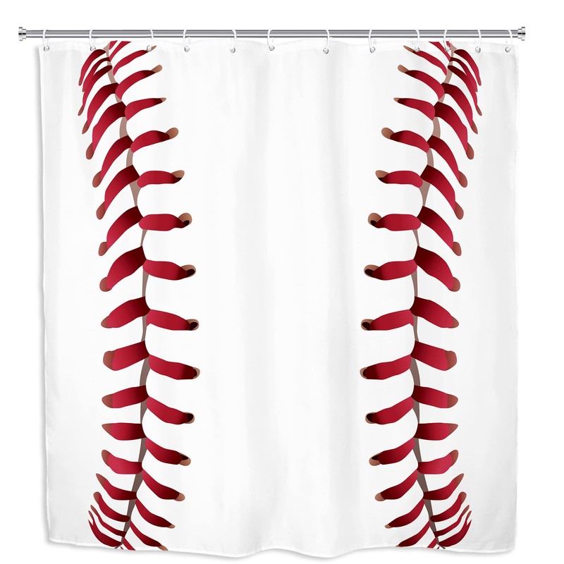 Yookeb Baseball Sports Bathroom Shower Curtain 71W by 71H Inch