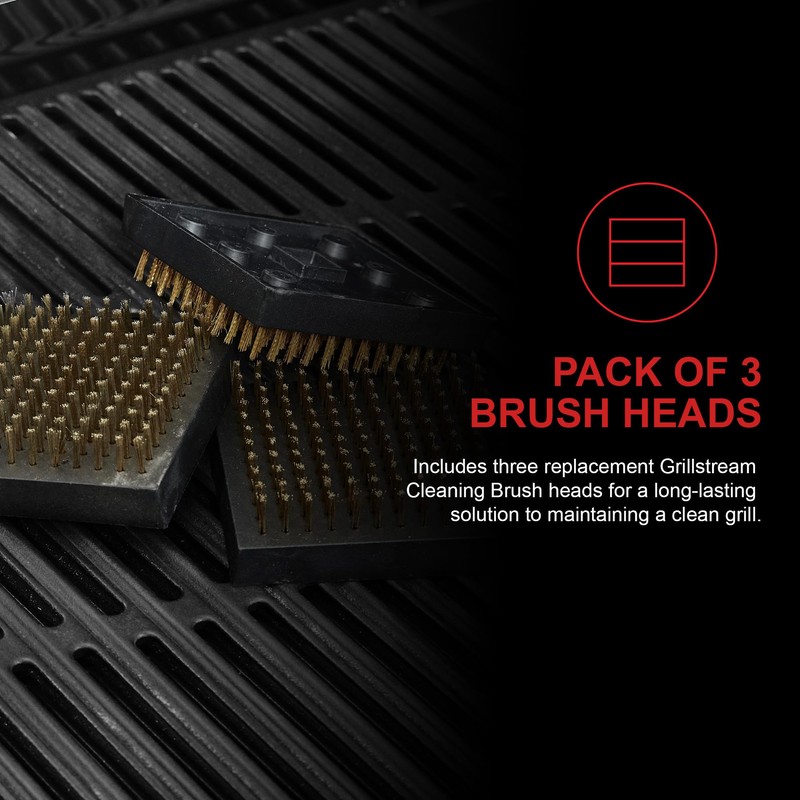 Grillstream Barbecue Cleaning Brush Replacement Heads, Tough Brass Bristles for