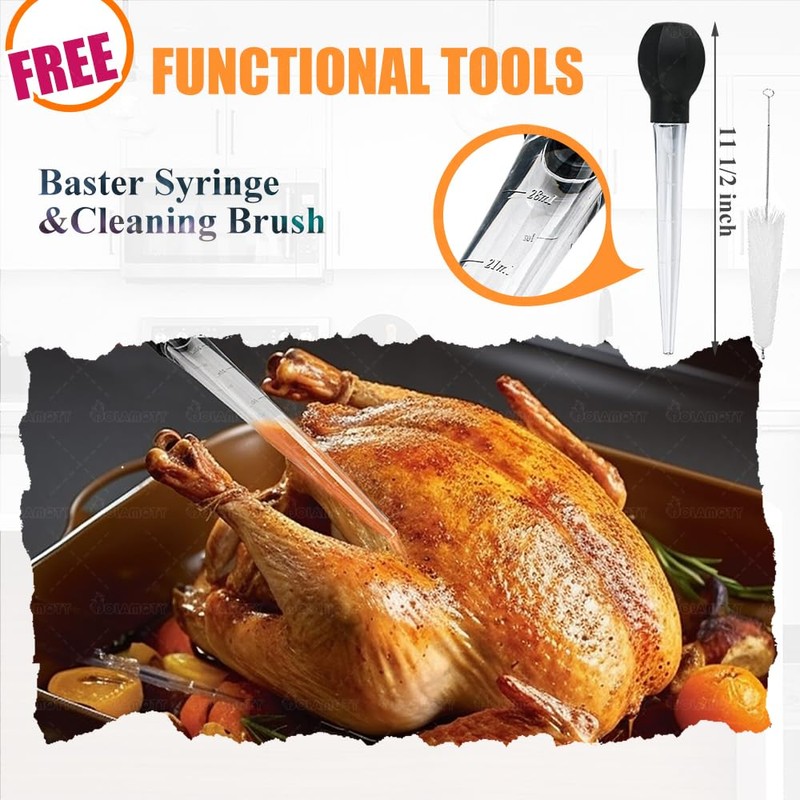 Stainless Steel Turkey Baking Roaster Pan Roasting Pan with V