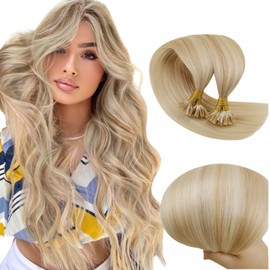 RUNATURE Real Hair Extensions Bondings 30 cm Blonde Highlight U-Tip Extensions Real Hair Invisible Human Hair Straight Extensions Real Hair Bondings Straight Real Hair 40 g 50 Strand #18/613