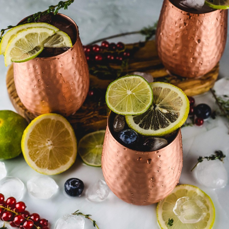 Kosdeg Copper Cups - 16 Oz Set of 4 -
