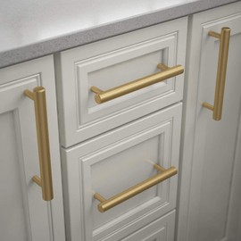 Franklin Brass Oversized Bar Cabinet Pull, Satin Gold, 6-5/16 in (160 mm) Drawer Handle, 1 Pack, P41885K-117-C
