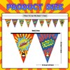 Explosion Pattern Happy Birthday Banner - 9 PCS Superhero Party