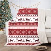 Christmas Blanket Red Reindeer Bed Blanket Fluffy Fleece Bed Throws