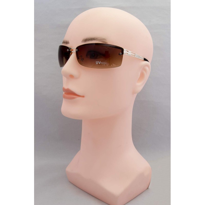 Mukojima PY1219-2 MYS Sunglasses, Square Type, Brown x Silver, Gradient