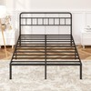 Kujielan 12 inches Queen Size Bed Frame with Minimalist headboard,Metal