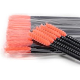 Cepillos desechables para pestañas, 50 varillas de rímel de silicona, aplicador en forma torre para maquillaje, cejas, suministros extensión (forma torre)