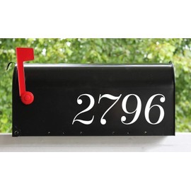 Silver - House Numbers - Mailbox - Vinyl Decal Sticker - 3.5h x 11.5w inches