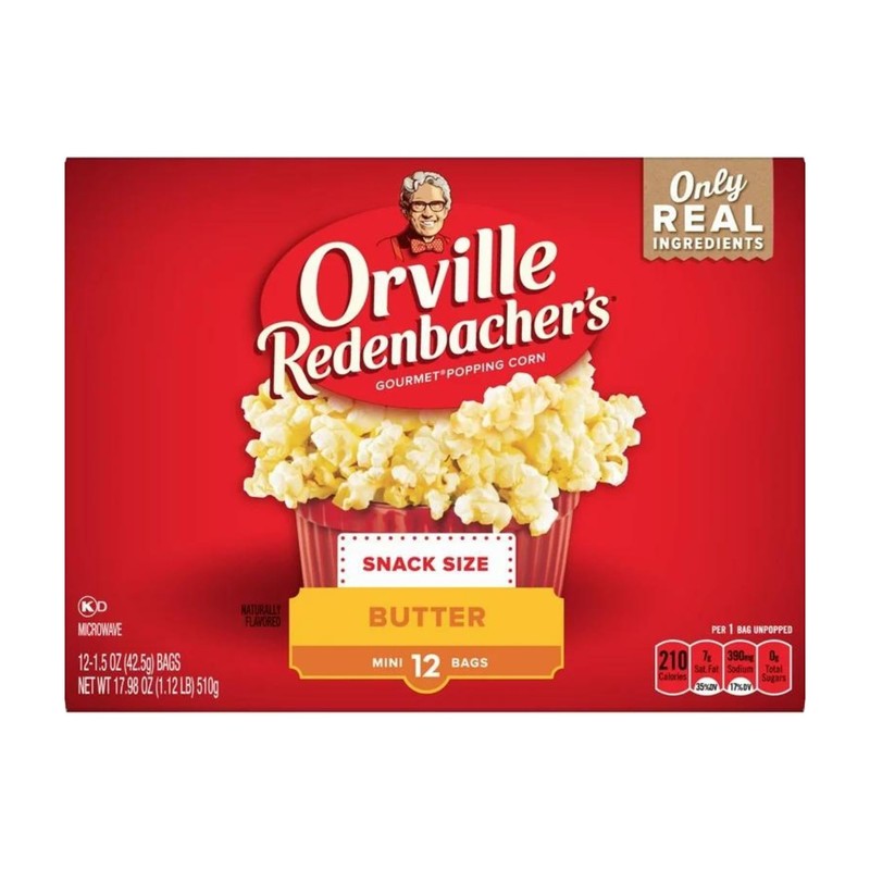 Microwave Popcorn Orville Redenbacher's Butter Popcorn, Mini Bags, 1.5 oz,