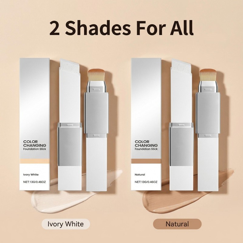Color Changing Foundation Stick, Double-head Blanc Cover Cream Stick with