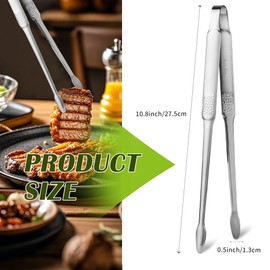 4 Pcs 10.8-Inch Stainless Steel Korean & Japanese BBQ Tongs for Grilling and Cooking