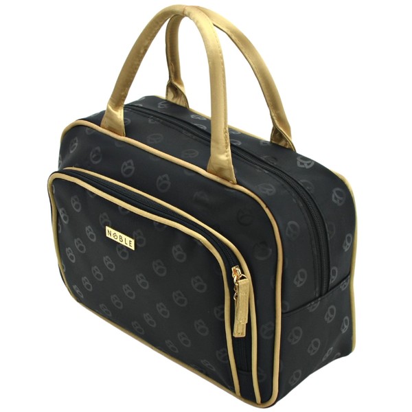 Women's Cosmetic Bag, Handbag Organiser, Elegant Blossom Collection, Black gold, Cosmetic bag