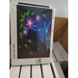 Hummingbird Jigsaw Puzzles for Adults 1000 Piece,1000 Pcs Wooden Puzzles Educational Intellectual Family Game Toys,Flying Colibri Bird Pink Flowers 30" x 20"