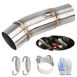 Motorcycle Exhaust Mid Pipe - Motorcycle Muffler Mid Pipe - motorcycle exhaust mid link pipe, with 1pcs Clamp and 2pcs Springs