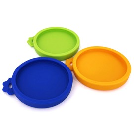 Comtim 3 Pack Cat Food Can Lids, Silicone Small Pet Food Can Lids Covers for 3 oz Cat Food Cans