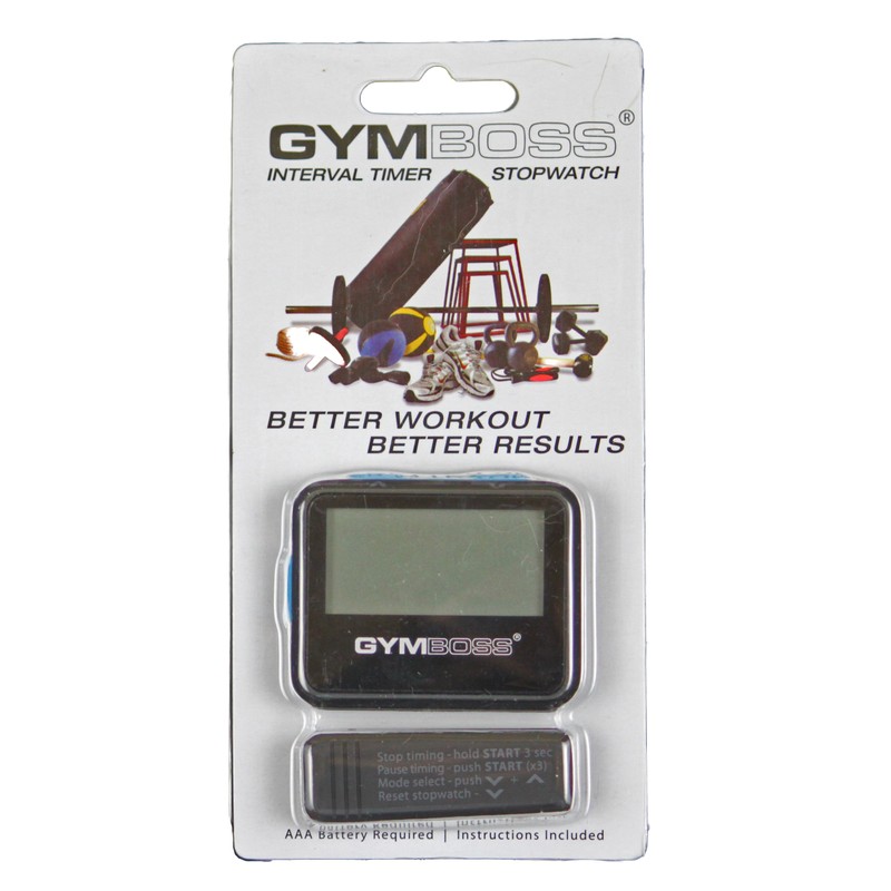 Gymboss Interval Timer and Stopwatch – Soft Coating Black/Blue