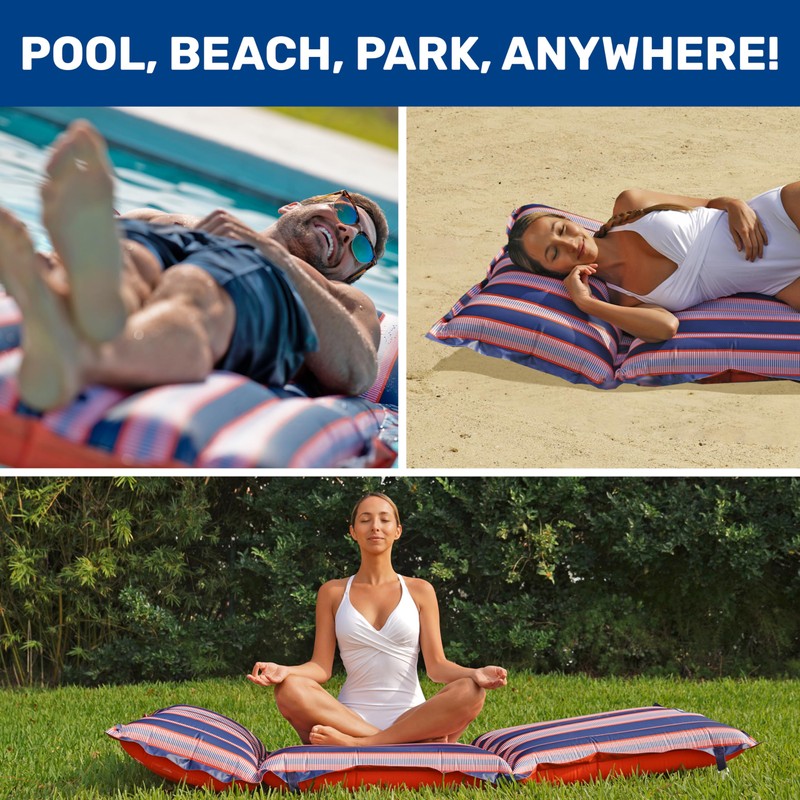 Aqua LEISURE Convertible Dual Lounge or Chair 76inx31in