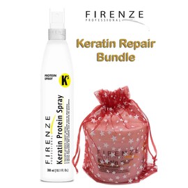 Firenze Professional Keratin Repair Bundle - Pack of 3 Including Protein Spray and Mask Treatment, 3.37 Fl Oz Each, Total 10.1 Fl Oz