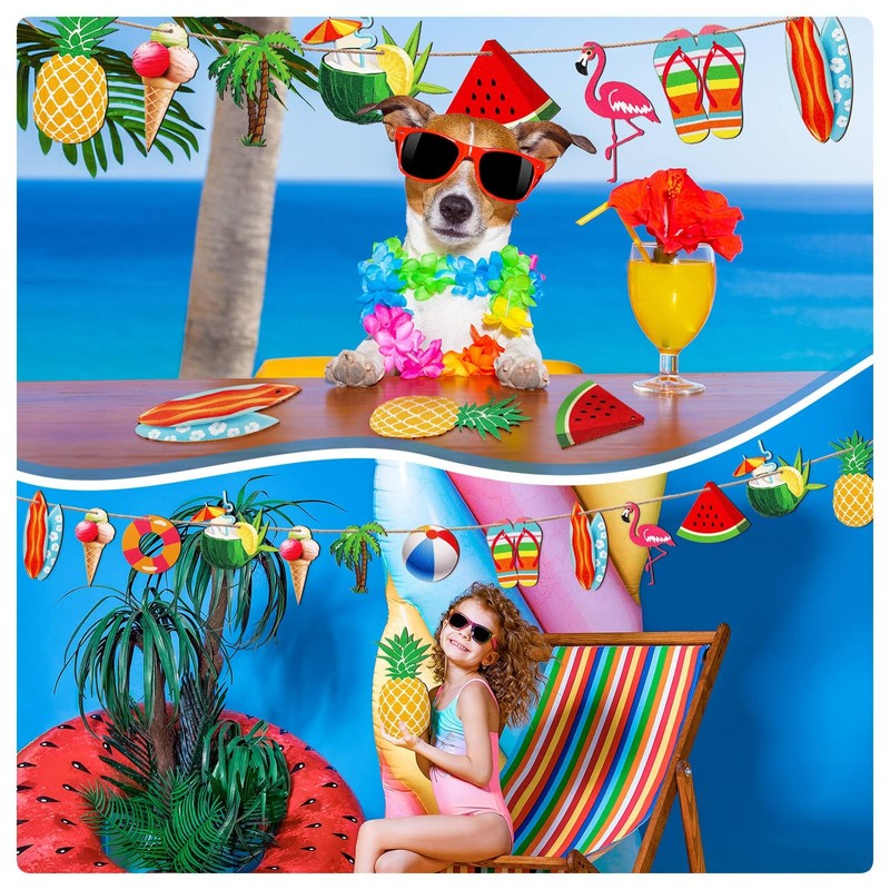 LQTSLFM Summer Wooden Pendants, Pack of 20, Decorative Hawaii Pendants,