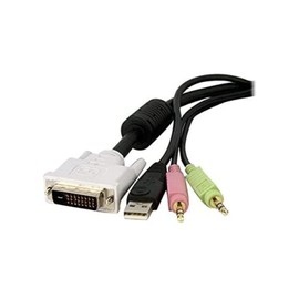 StarTech.com 1 5ft / 4m 4-in-1 USB Dual Link DVI-D KVM Switch Cable w/Audio and Microphone (DVID4N1USB15)