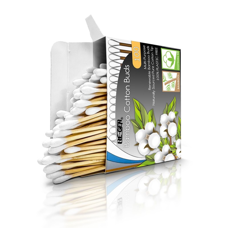 RE-GEN Bamboo Cotton Buds 200 Pack (2x 100pc Box) |