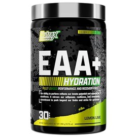 Nutrex Research EAA Hydration | EAAs + BCAA Powder | Muscle Recovery, Strength, Muscle Building, Endurance | 8G Essential Amino Acids + Electrolytes | (Packaging My Vary) 30 Servings (Lemon Lime)