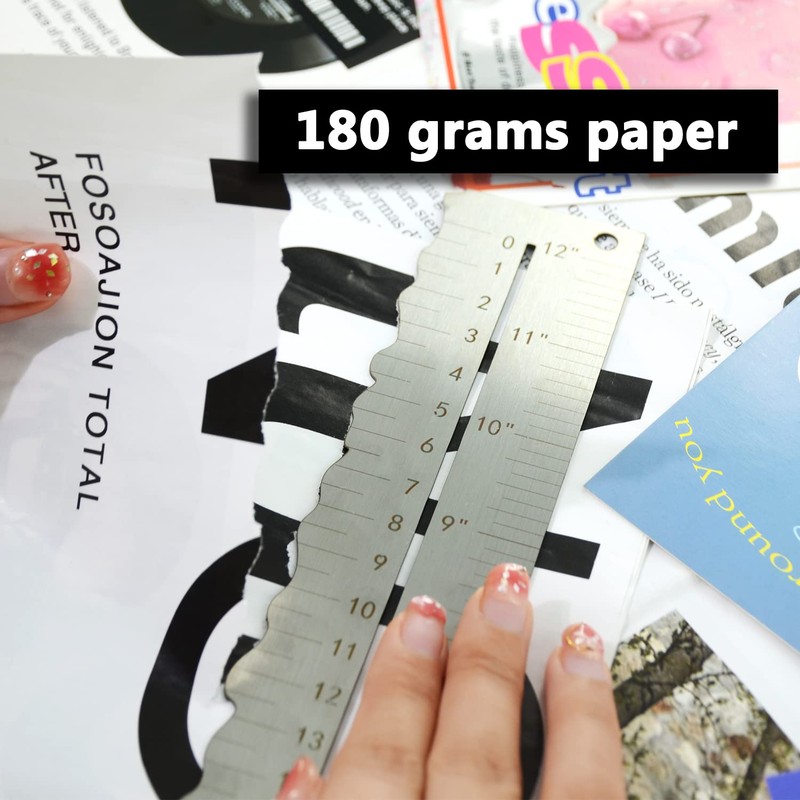 UPTTHOW Stainless Steel Metal Paper Tearing Ruler Craft Ruler for