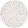 Northlight 24" Brushed Antique White Damask Round Wall Panel