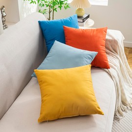 YUMYDG Set of 4 Cushion Covers 45 x 45cm Orange Yellow Blue Gradient color design pillow covers Make people's eyes bright adapt to Sofa Bedroom Car Home Decorative Square Cushion Cover 18x18 Inches