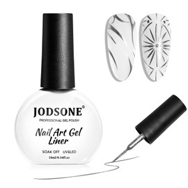 JODSONE 10ml Nail Art Gel Liner Glitter Sliver Gel Nail polish Need U V Lamp Cured with Thin Brush Gift for Girls at Home Salon Design