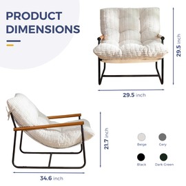 MAXYOYO Modern Accent Chair, Tufted Living Room Chair with Metal Frame