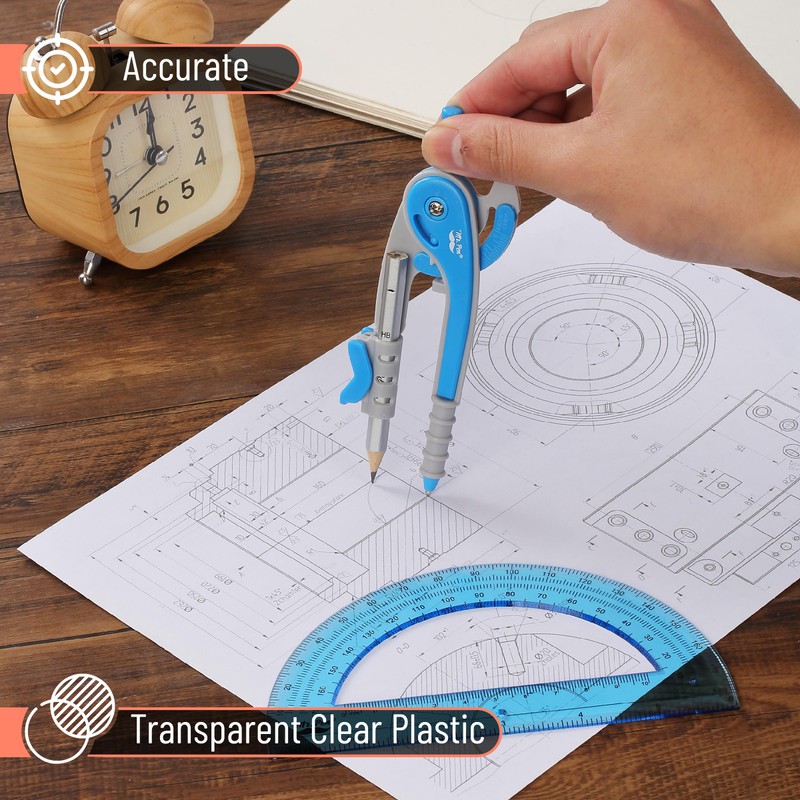 Mr. Pen- Compass and Protractor Set, Math Compass for Geometry