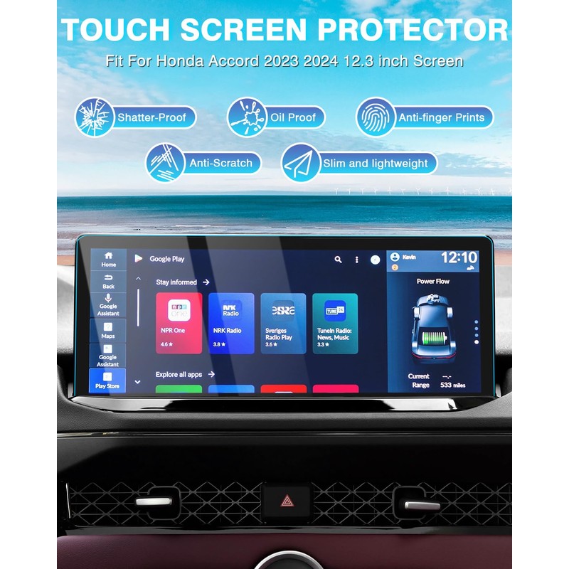 Karltys [Upgrade] 2 Pack 2023~2025 Honda Accord Hybrid 12.3-Inch Screen