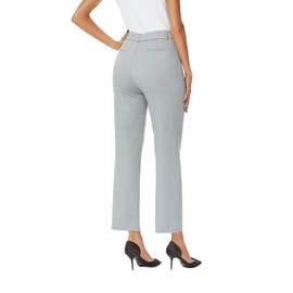iChosy Women's Straight Leg Dress Work Ankle Pants Business Office Casual Slacks with Pockets Grey26 18