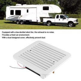 Yctze 12V Exhaust Fan Side Air Vent Fan Air Ventilation Fan RV 12V Cooling Fan Low Noise for Car RV Trailer SUV Camping Tent Caravan RV Fan White