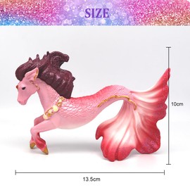 Doyomtoy Seahorse Elf Toy Figure Sea Family, Underwater Horse Mythical Pegasus Model Magic Energy Creature Solid Coloured Seahorse
