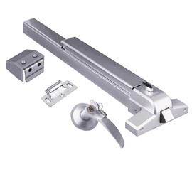 COOLOUS Controls Push Bar Panic Exit Device Aluminum, with Exterior Lever Trim (Aluminum)