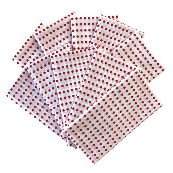 Bean Squeeze Tenugui Set of 10 (Red)