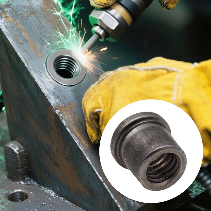 8 Pack Weld Nuts,3/8"-16 Weld-On Nut tabs,for Casters or Leveling