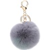 Double Smile Fluffy Bag Charm Cute Pom Keychain Pendant Fake