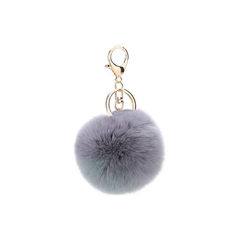 Double Smile Fluffy Bag Charm Cute Pom Keychain Pendant Fake